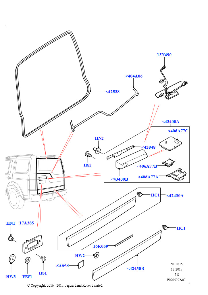 Схема - Кнопка ручки 5-ой двери с проводкой камеры заднего вида D4
