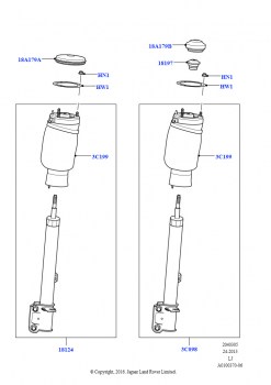 Стойки и пружины передней подвески (M62 B44 4.4 V8 бензин, Без бронирования, AJ бензин 4.2 V8 Supercharged, Без бронирования, AJ бензин 4.4 V8 EFI (220кВт), Без бронирования, 3,6 л