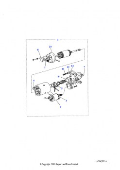 Мотор стартера (только AD) (3,5 л V8 сдвоенный карбюратор, L/R бензин)