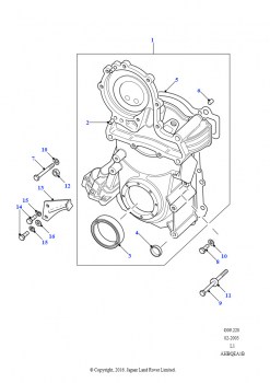 Передняя крышка (3,5 л V8 сдвоенный карбюратор, бензин)