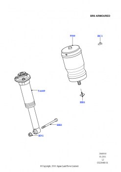 Задние пружины и амортизаторы (4085 KG GVM, Бронирование уровня B6)
