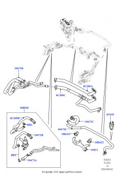Шланги отопителя (4.4L DOHC DITC V8 Diesel, LHD)