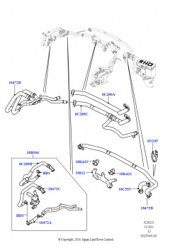 Шланги отопителя (4.4L DOHC DITC V8 Diesel, RHD)