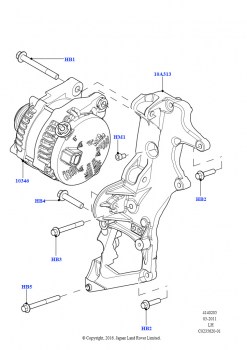 Генератор и опоры (2.2L CR DI 16V Дизельный, Сборочный завод Хэйлвуд)