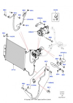 Конденс./компресс.сист.кондиц.возд. (Передний, Дизель 3,0 л 24V DOHC V6 TC, 3,0 л 24 клап. V6 турбо дизель, станд. поток)