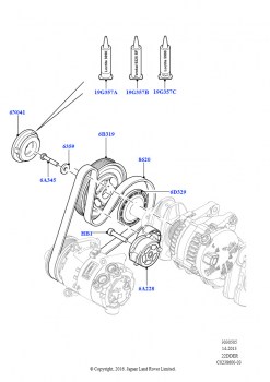 Шкивы и приводные ремни (2.2L CR DI 16V Дизельный)