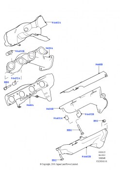 Выпускной коллектор (5,0 л OHC SGDI NA V8 бензин - AJ133)