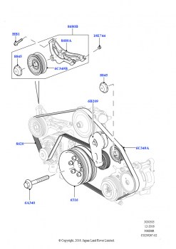 Шкивы и приводные ремни (Первичный привод, 5,0 л OHC SGDI SC V8 бензин - AJ133)
