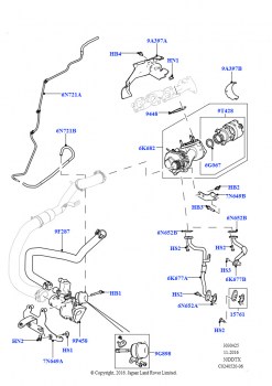 Турбокомпрессор (Правая сторона - Вспомогательный, Дизель 3,0 л 24V DOHC V6 TC, 3,0 V6-гибридн.электр.дизельн.двиг., 3,0 л 24 клап. V6 турбо дизель, станд. поток, 3.0 V6 D Gen2 Twi