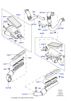 Воздушный фильтр (Дизель 3,0 л 24V DOHC V6 TC, 3,0 V6-гибридн.электр.дизельн.двиг., 3,0 л 24 клап. V6 турбо дизель, станд. поток)
