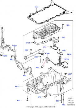Масл. картер/указат. уровня масла (4.4L DOHC DITC V8 Diesel)