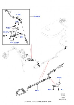 Топливные магистрали (Задний, 4.4L DOHC DITC V8 Diesel)