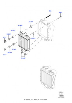 Пром.теплообм/воздуховоды и шланги (Промежуточные охладители и дефлекторы, Дизель 3,0 л 24V DOHC V6 TC, 3,0 V6-гибридн.электр.дизельн.двиг., 3,0 л 24 клап. V6 турбо дизель, станд. 