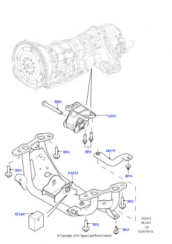 Опора коробки передач (5,0 л OHC SGDI SC V8 бензин - AJ133, 4.4L DOHC DITC V8 Diesel)