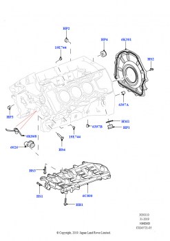 Блок цилиндров и заглушки (Сборка на заводе в г. Солихалл, 3.0L DOHC GDI SC V6 БЕНЗИНОВЫЙ)