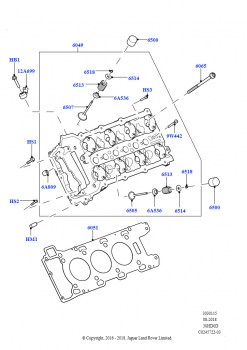 Головка цилиндров (Сборка на заводе в г. Солихалл, 3.0L DOHC GDI SC V6 БЕНЗИНОВЫЙ)