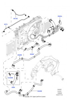 Трубопр.и шланги сист.охлажд. (Сборка на заводе в г. Солихалл, 3.0L DOHC GDI SC V6 БЕНЗИНОВЫЙ)