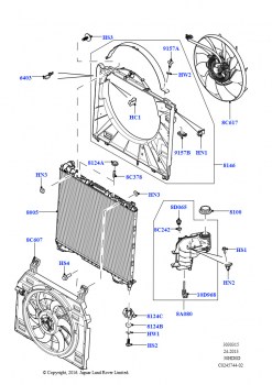 Радиатор/расшр.бачок для охл.жидк. (Главный блок, 3.0L DOHC GDI SC V6 БЕНЗИНОВЫЙ)