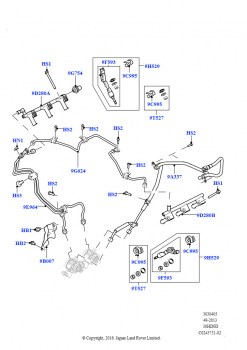 Топливные форсунки и трубопроводы (Сборка на заводе в г. Солихалл, 3.0L DOHC GDI SC V6 БЕНЗИНОВЫЙ)