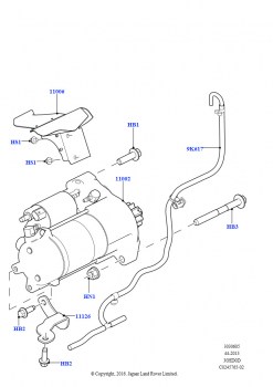 Стартер (3.0L DOHC GDI SC V6 БЕНЗИНОВЫЙ, Стартер - Система запуска/останова)