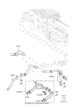 Шланги отопителя (Передний, 3.0L DOHC GDI SC V6 БЕНЗИНОВЫЙ, С подогревателем свежего воздуха, 3.0L DOHC GDI SC V6 БЕНЗИНОВЫЙ, Без отопителя, 3.0L DOHC GDI SC V6 БЕНЗИНОВЫЙ, С отопи