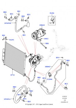 Конденс./компресс.сист.кондиц.возд. (Передний, 3.0L DOHC GDI SC V6 БЕНЗИНОВЫЙ, 5,0 л OHC SGDI SC V8 бензин - AJ133, 5.0 бензиновый AJ133 DOHC CDA, 5.0L P AJ133 DOHC CDA S/C Enhance