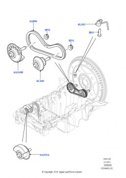 Валы и привод сист.уравновешивания (Сборка на заводе в г. Солихалл, 3.0L DOHC GDI SC V6 БЕНЗИНОВЫЙ)