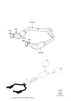 Система выпуска (Передняя секция, 5,0 л OHC SGDI SC V8 бензин - AJ133)