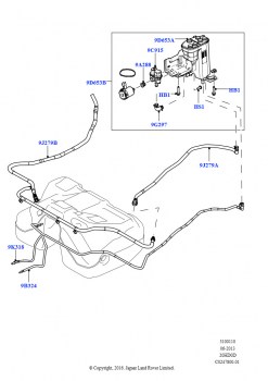 Топливные магистрали (Задний, 2.0L 16V TIVCT T/C 240PS бензиновый, Трбования ULEV II)