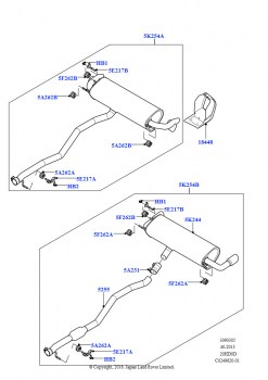 Система выпуска (3 Door, 2.0L 16V TIVCT T/C Gen2, бензин, 5-дверный, 2.0L 16V TIVCT T/C 240PS бензиновый, 5-дверный, 2.0L 16V TIVCT T/C Gen2, бензин, 3 Door, 2.0L 16V TIVCT T/C 240