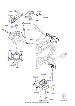 Опора двигателя (2.0L 16V TIVCT T/C Gen2, бензин, Сборочный завод Хэйлвуд, 2.0L 16V TIVCT T/C 240PS бензиновый, Сборочный завод Хэйлвуд)