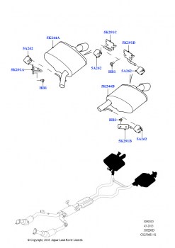 Система выпуска (Задняя секция, 3.0L DOHC GDI SC V6 БЕНЗИНОВЫЙ)