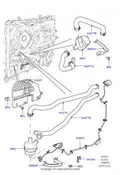 Насос охлаждающей жидкости (Вспомогательный блок, 3,0 V6-гибридн.электр.дизельн.двиг.)