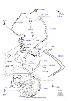 Топл. бак и сопутствующие эле. (3.0 V6 D Gen2 Twin Turbo, 3,0 л 24 клап. V6 турбо дизель, станд. поток, 3,0 V6-гибридн.электр.дизельн.двиг., 3.0 V6 D Gen2 Mono Turbo, Дизель 3,0 л 