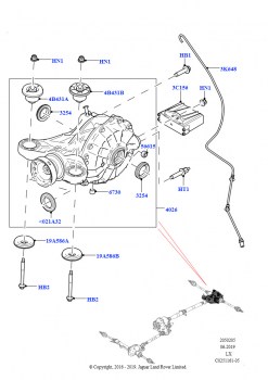 Задний мост (Дизельный 3,0 V6, 8-ступенч.авто.кор.пер.ZF 8HP70 4WD, Зад.мост с дифференц.с осью сател., С бензиновыми двигателями, 8-ступенч.авто.кор.пер.ZF 8HP70 4WD, Зад.мост с д