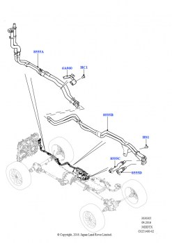 Трубопр.и шланги сист.охлажд. (Преобразователь, 3.0 V6 D Gen2 Twin Turbo, 8-ступенчат. АКПП ZF 8HP70 HEV 4WD, 3,0 V6-гибридн.электр.дизельн.двиг., 8-ступенчат. АКПП ZF 8HP70 HEV 4W