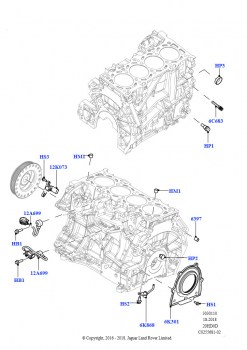 Блок цилиндров и заглушки (2.0L 16V TIVCT T/C 240PS бензиновый)