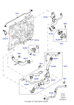 Трубопр.и шланги сист.охлажд. (Двигатель, 3.0 V6 D Low MT ROW, 8-ступенч.авто.кор.пер.ZF 8HP70 4WD, (-)