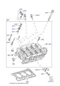 Головка цилиндров (Сборка на заводе в г. Солихалл, 3.0 V6 D Gen2 Twin Turbo, 3.0 V6 D Gen2 Mono Turbo, 3.0 V6 D Low MT ROW, 3.0 V6 D Gen2 Twin Turbo)