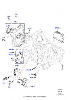 Блок цилиндров и заглушки (2.0L I4 DSL HIGH DOHC AJ200, Сборочный завод Хэйлвуд, 2,0 л I4 DSL MID DOHC AJ200, Сборочный завод Хэйлвуд)