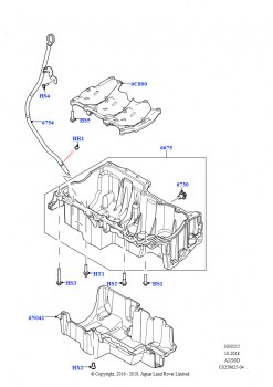 Масл. картер/указат. уровня масла (2.0L I4 DSL HIGH DOHC AJ200, Сборочный завод Хэйлвуд, 2,0 л I4 DSL MID DOHC AJ200, Сборочный завод Хэйлвуд)