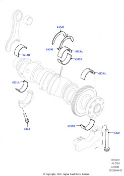 Коленчатый вал/поршни и подшипники (2.0L I4 DSL HIGH DOHC AJ200, Сборочный завод Хэйлвуд, 2,0 л I4 DSL MID DOHC AJ200, Сборочный завод Хэйлвуд)