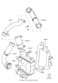 Пром.теплообм/воздуховоды и шланги (2,0 л I4 DSL MID DOHC AJ200, Сборочный завод Хэйлвуд)