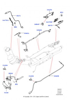 Система выпуска (Датчики, 2.0L I4 DSL HIGH DOHC AJ200, Токсичность выхлопа EU6 + DPF, 2.0L I4 DSL HIGH DOHC AJ200, LEV 160, 2,0 л I4 DSL MID DOHC AJ200, Токсичность выхлопа EU6 + D