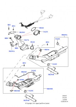 Система выпуска (Передняя секция, 2.0L I4 DSL HIGH DOHC AJ200, Стандарт токсичн.выхл.Proconve L6, 2.0L I4 DSL HIGH DOHC AJ200, Этап V плюс DPF, 2,0 л I4 DSL MID DOHC AJ200, DPF + D
