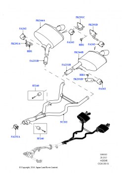 Система выпуска (Задний, Глушитель, 4.4L DOHC DITC V8 Diesel)