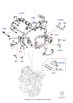 Электропр.на двигат.и перегородке (Двигатель, 2.0L I4 DSL HIGH DOHC AJ200, Сборочный завод Хэйлвуд, 2,0 л I4 DSL MID DOHC AJ200, Сборочный завод Хэйлвуд)