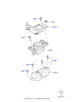 Опора коробки передач (2,0 л I4 DSL MID DOHC AJ200, 9-ступенчат.автоматич. AWD, Сборочный завод Хэйлвуд, 2.0L I4 DSL HIGH DOHC AJ200, 9-ступенчат.автоматич. AWD, Сборочный завод Хэ