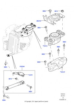 Опора коробки передач (2.0L 16V TIVCT T/C 240PS бензиновый, 9-ступенчат.автоматич. AWD, Изготовитель - Changsu (Китай))