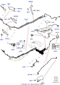 Подача мочевины в систему выпуска (2,0 л I4 DSL MID DOHC AJ200, С баком реагента системы диз.двиг., 2.0L I4 DSL HIGH DOHC AJ200, С баком реагента системы диз.двиг.)